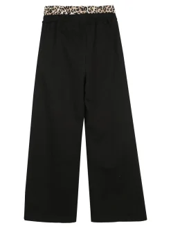 Sweet Junior Pantaloni da bambina in cotone a gamba larga - nero