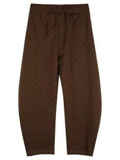 Sweet Junior Pantaloni da bambina a palloncino con micro borchie - moro