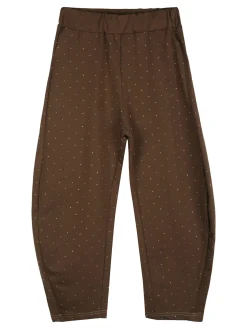 Sweet Junior Pantaloni da bambina a palloncino con micro borchie - moro