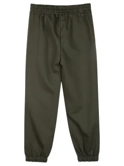 Sweet Junior Pantaloni tuta da bambina con fiori di peluche e strass - militare