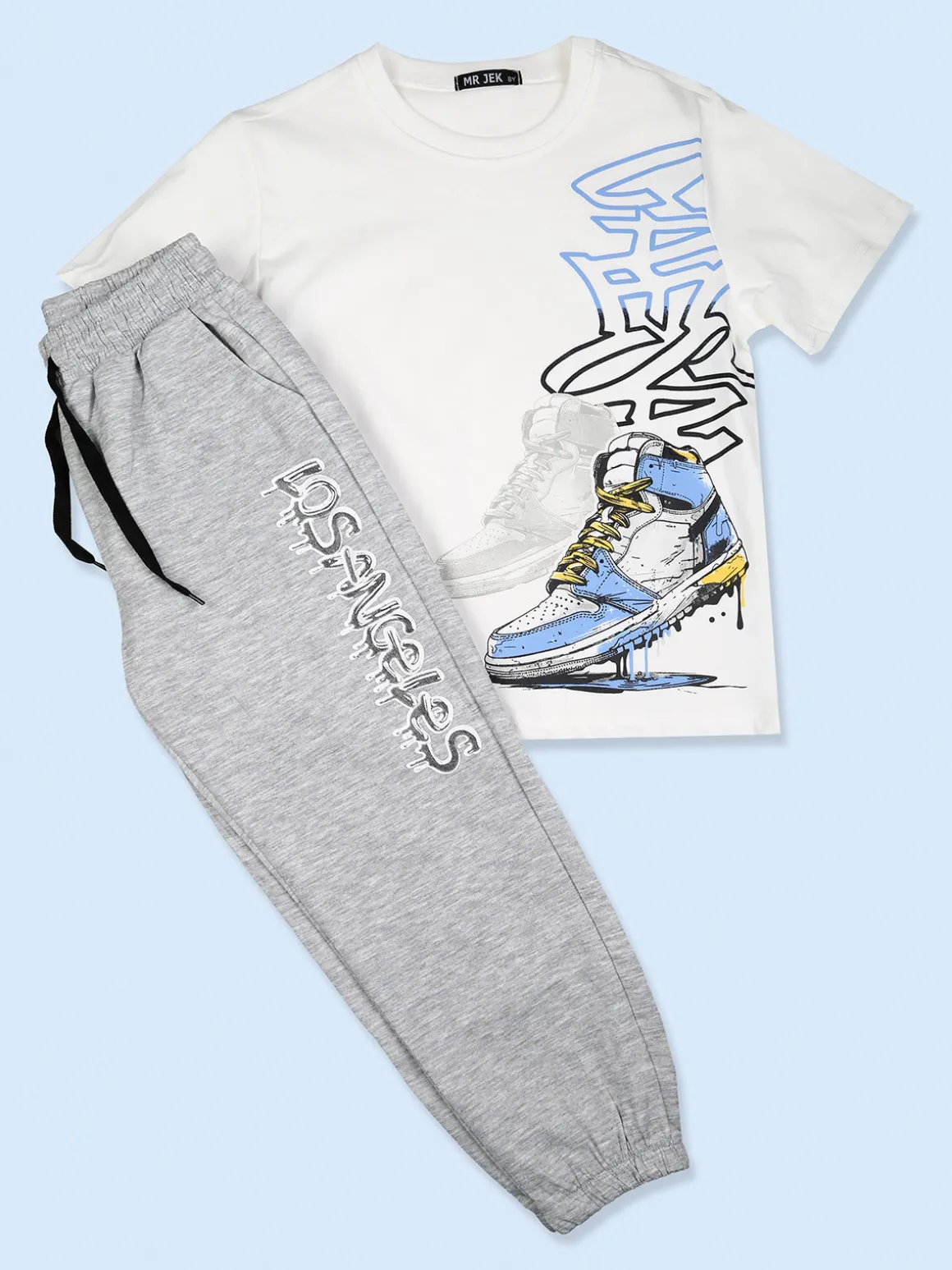 Sweet Junior Pantaloni tuta da bambino con coulisse ed elastico sul finale - grigio
