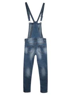 Sweet Junior Salopette di jeans con borchie