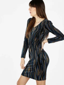 Sweet Miss Abito donna a scollo a V con lurex