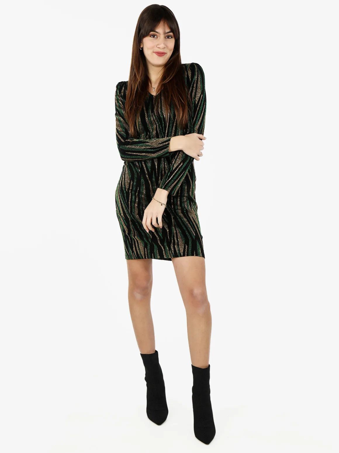 Sweet Miss Abito donna a scollo a V con lurex