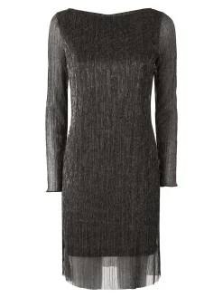 Sweet Miss Abito donna in lurex con maniche lunghe velate - marrone
