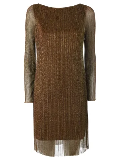 Sweet Miss Abito donna in lurex con maniche lunghe velate - oro