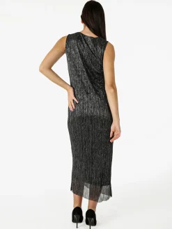 Sweet Miss Abito lungo da donna in lurex senza maniche - argento