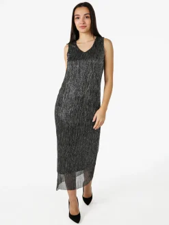 Sweet Miss Abito lungo da donna in lurex senza maniche - argento