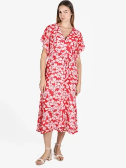 Sweet Miss Abito lungo da donna con scollo V e maniche corte