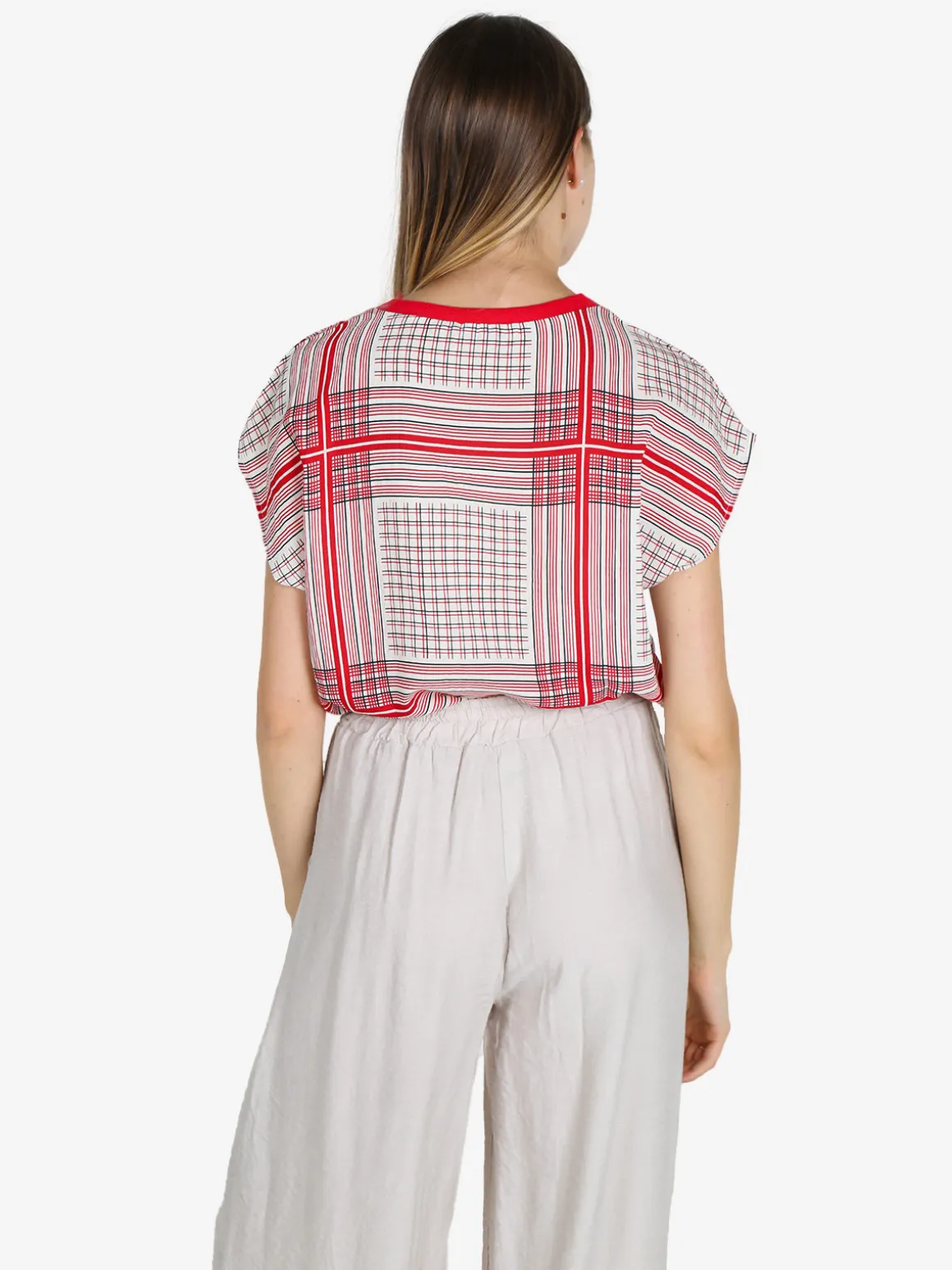 Sweet Miss Blusa da donna girocollo a maniche corte