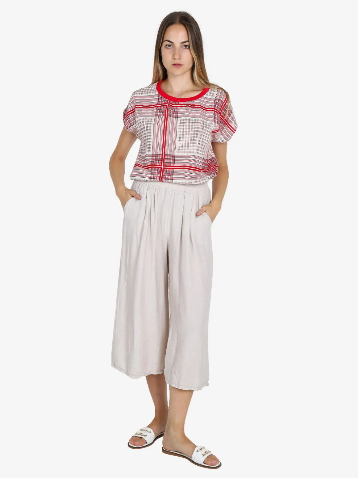 Sweet Miss Blusa da donna girocollo a maniche corte