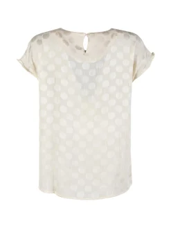 Sweet Miss Blusa donna girocollo a maniche corte - beige