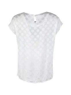 Sweet Miss Blusa donna girocollo a maniche corte - bianco