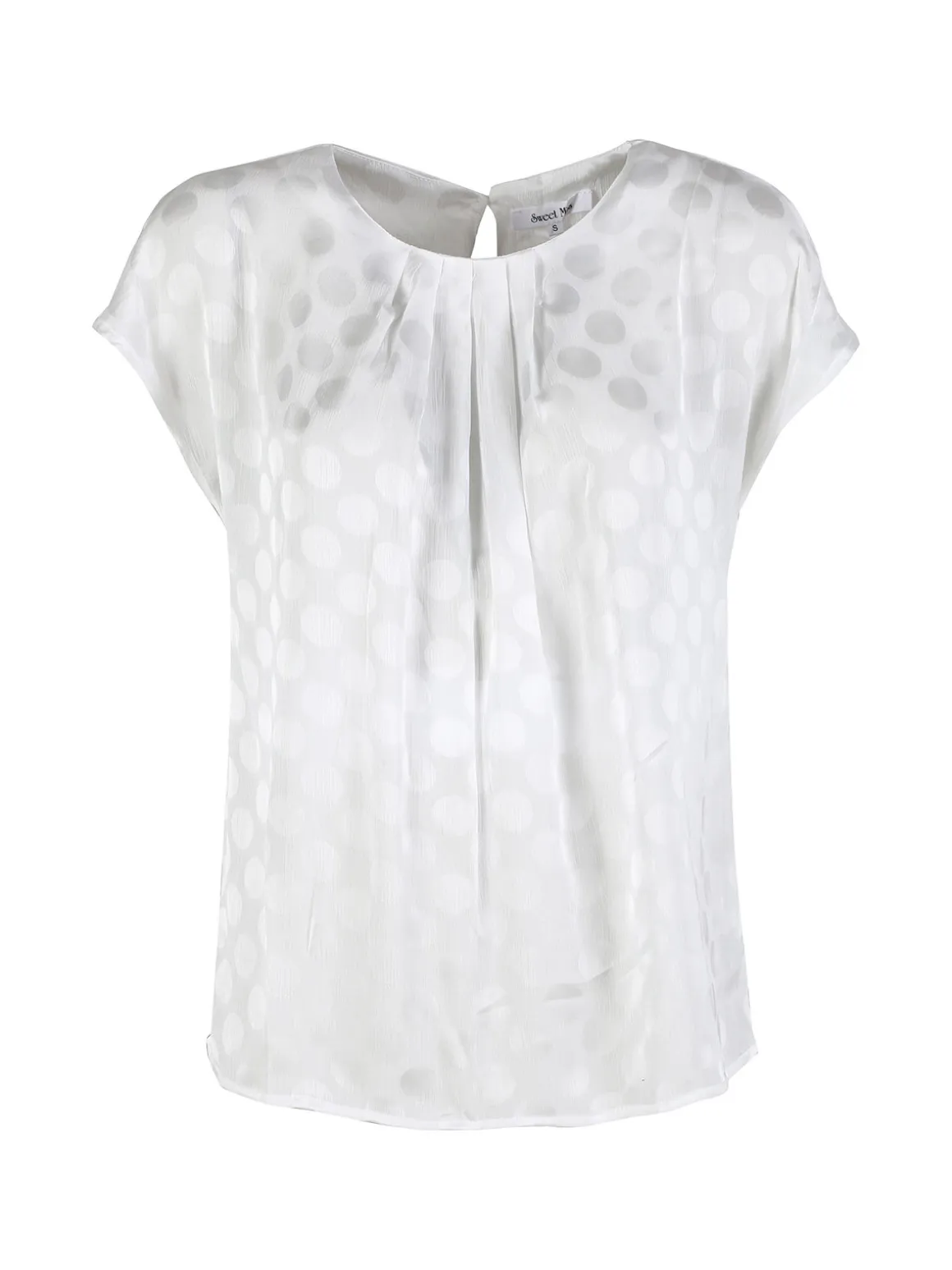 Sweet Miss Blusa donna girocollo a maniche corte - bianco