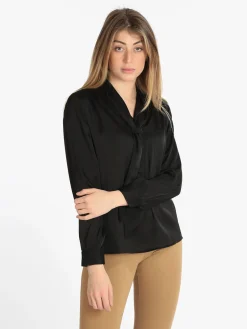 Sweet Miss Blusa donna in raso con cravatta