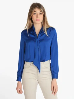 Sweet Miss Blusa donna in raso con cravatta