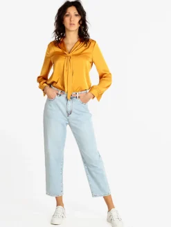Sweet Miss Blusa donna in raso con cravatta