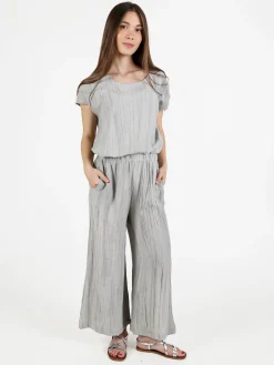 Sweet Miss Blusa donna misto lino a maniche corte