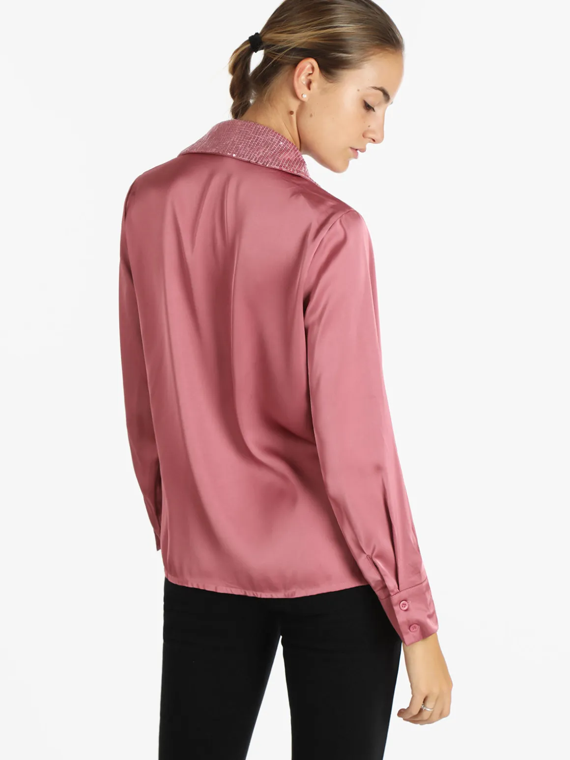 Sweet Miss Camicia donna in raso con paillettes