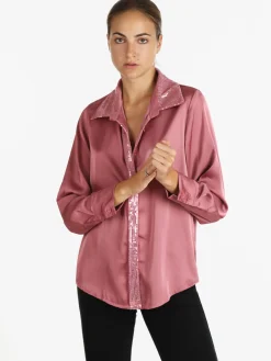 Sweet Miss Camicia donna in raso con paillettes