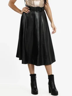 Sweet Miss Gonna midi in ecopelle con cintura