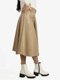 Sweet Miss Gonna midi in ecopelle con cintura