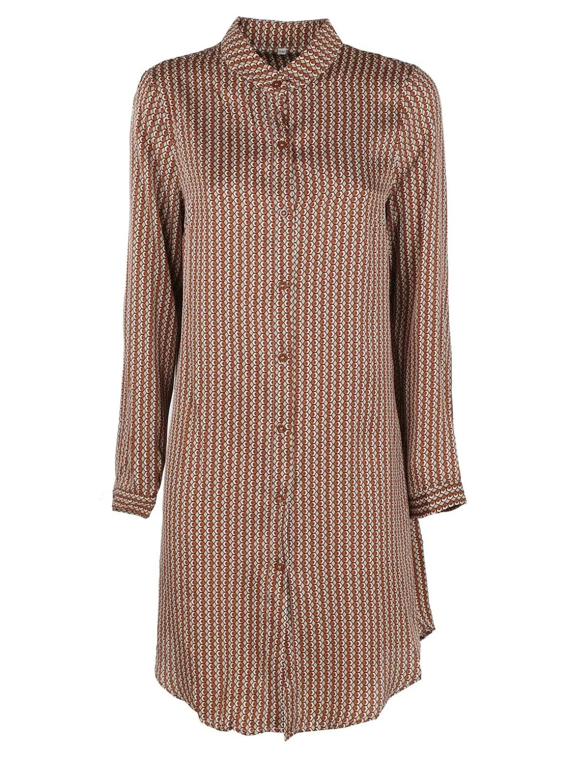 Sweet Miss Maxi camicia donna con cintura e collo alla coreana