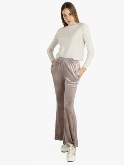 Sweet Miss Pantaloni a zampa da donna in velluto