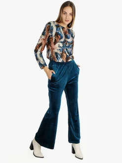 Sweet Miss Pantaloni a zampa da donna in velluto