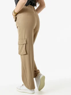 Sweet Miss Pantaloni cargo da donna a gamba larga - cammello