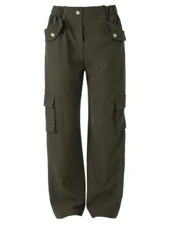 Sweet Miss Pantaloni cargo da donna a gamba larga - militare