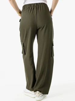 Sweet Miss Pantaloni cargo da donna a gamba larga - militare
