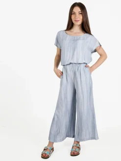 Sweet Miss Pantaloni donna a gamba larga in misto lino