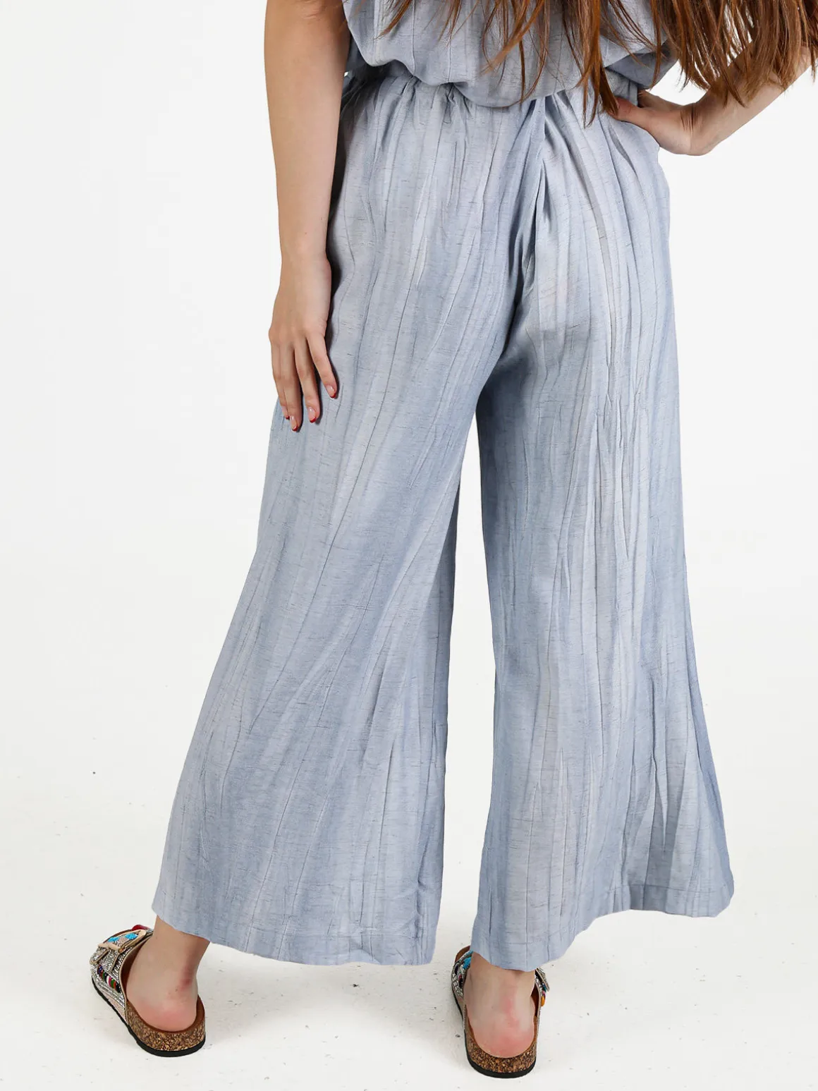 Sweet Miss Pantaloni donna a gamba larga in misto lino