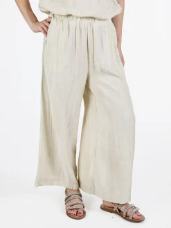 Sweet Miss Pantaloni donna a gamba larga in misto lino