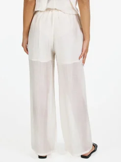 Sweet Miss Pantaloni donna a gamba larga - bianco