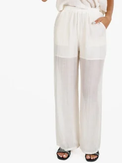 Sweet Miss Pantaloni donna a gamba larga - bianco