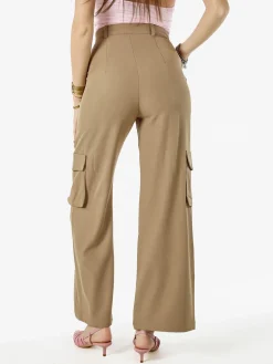 Sweet Miss Pantaloni donna a palazzo con tasconi laterali - beige
