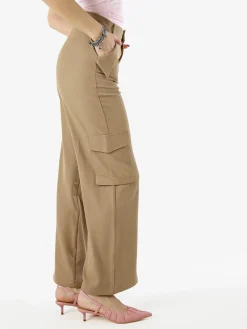 Sweet Miss Pantaloni donna a palazzo con tasconi laterali - beige