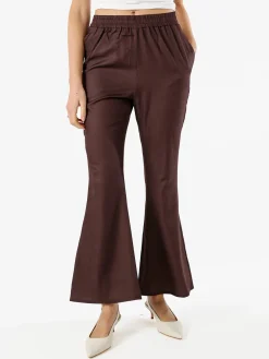 Sweet Miss Pantaloni donna cropped con finale largo - moro