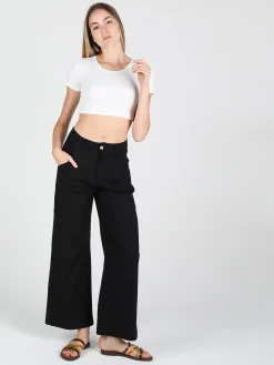 Sweet Miss Pantaloni donna in misto lino e cotone