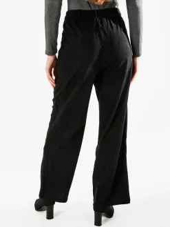 Sweet Miss Pantaloni donna in velluto a gamba larga - nero