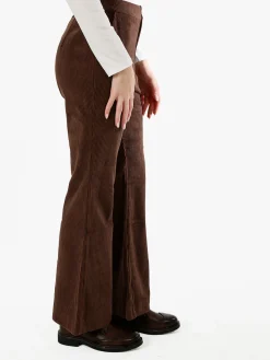 Sweet Miss Pantaloni donna in velluto a coste con finale a zampa - moro