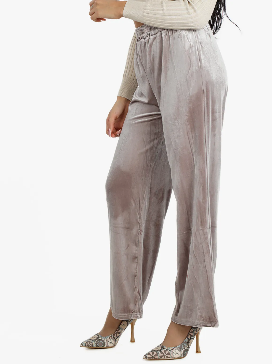 Sweet Miss Pantaloni donna in velluto a gamba larga