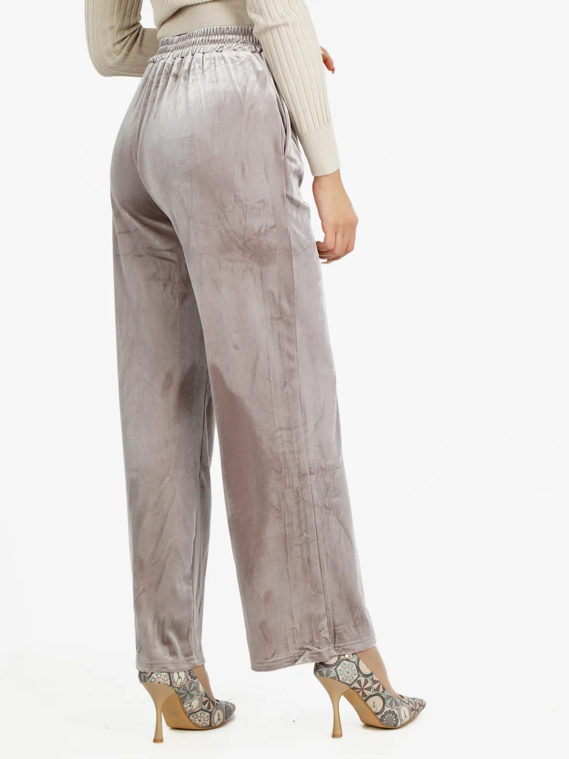 Sweet Miss Pantaloni donna in velluto a gamba larga