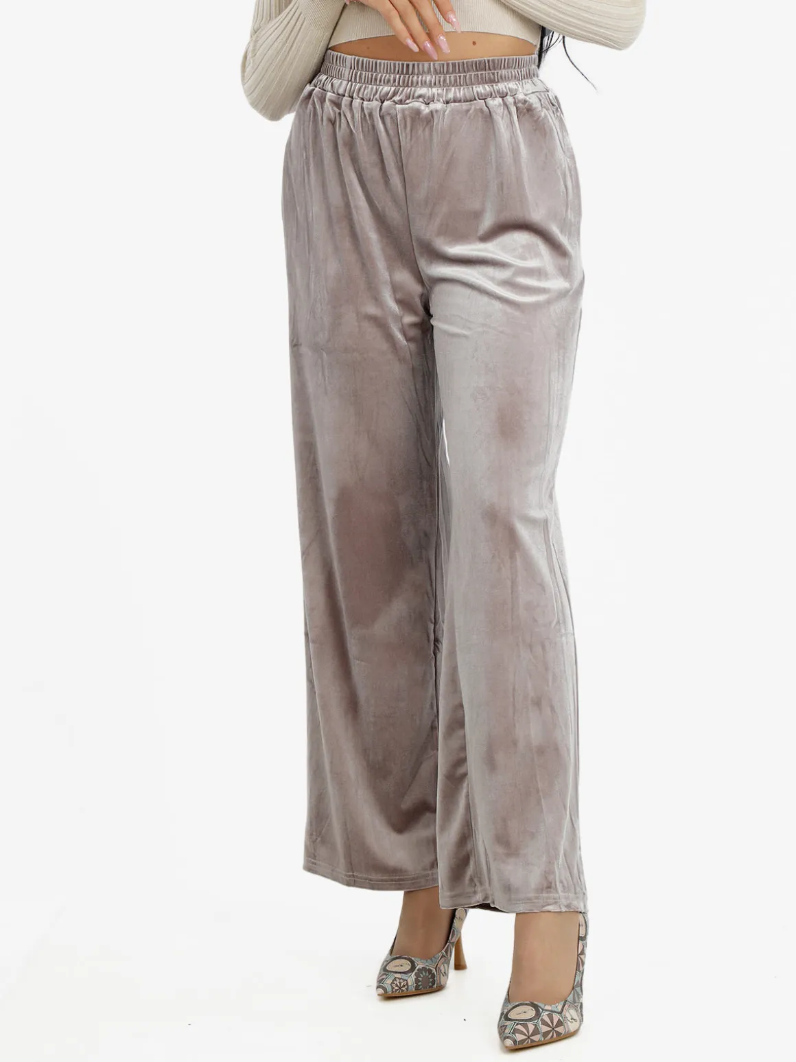 Sweet Miss Pantaloni donna in velluto a gamba larga