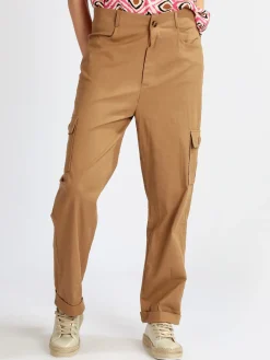 Sweet Miss Pantaloni in lino da donna con tasconi