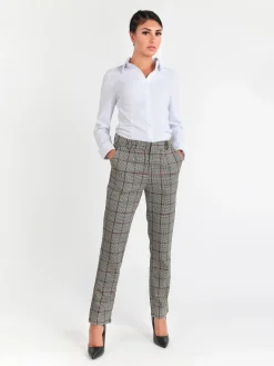 Sweet Miss Pantaloni pied de poule a gamba dritta