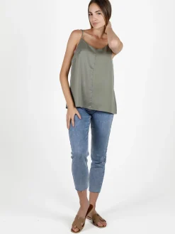 Sweet Miss Top donna con spalline sottili effetto raso