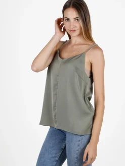Sweet Miss Top donna con spalline sottili effetto raso